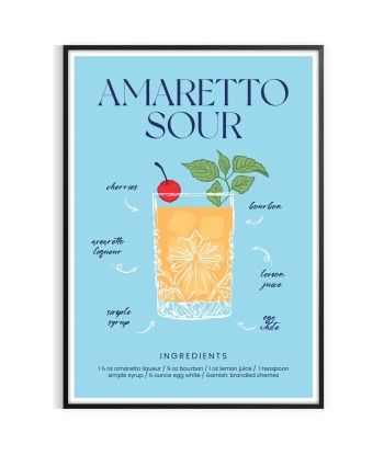 Amaretto Sour Cocktail Poster Comparez plus de prix