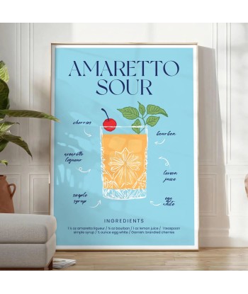 Amaretto Sour Cocktail Poster Comparez plus de prix