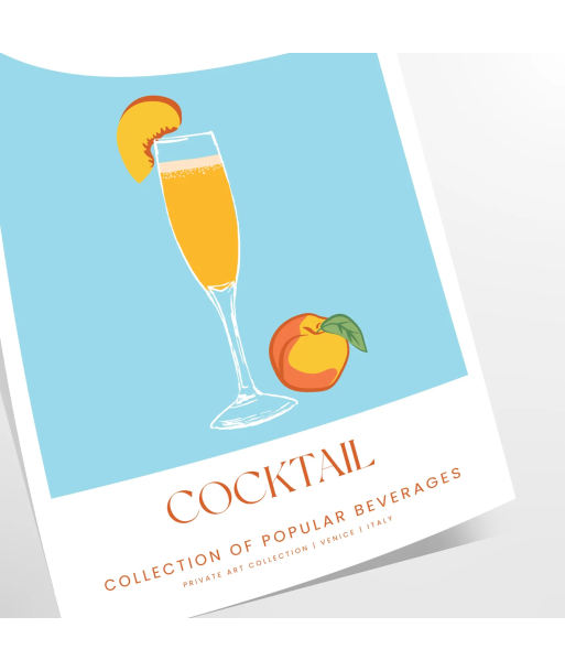 Cocktail Bellini Affiche basket pas cher