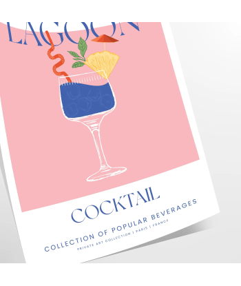 Affiche Cocktail Blue Lagoon en stock