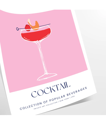 Cocktail Boulevardier Poster solde