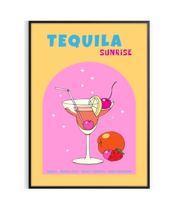 Cocktail Tequila Sunrise Affiche Livraison rapide