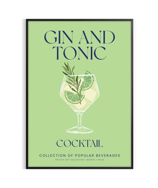 Affiche Cocktail Gin Et Tonic 2023