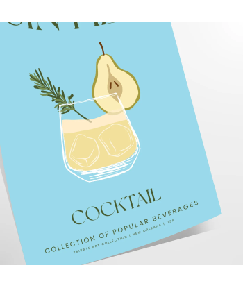 Affiche Cocktail Gin Fizz pas chere