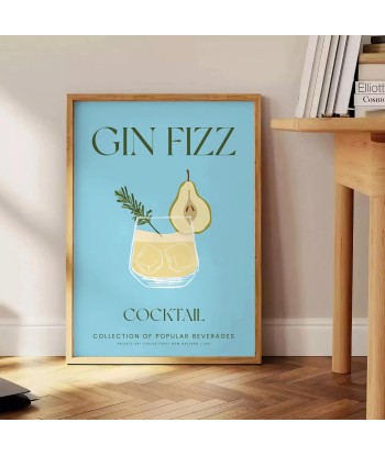 Affiche Cocktail Gin Fizz pas chere