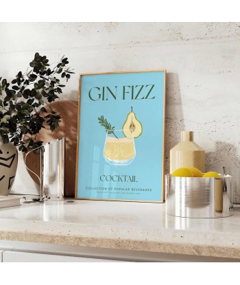 Affiche Cocktail Gin Fizz pas chere