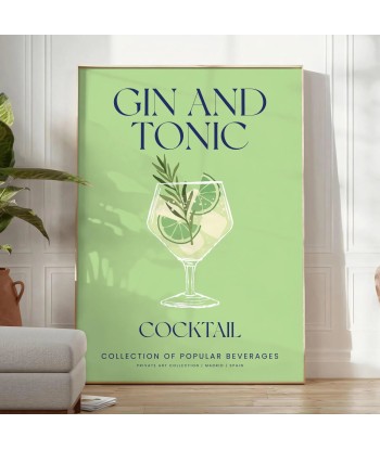 Affiche Cocktail Gin Et Tonic 2023