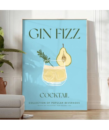 Affiche Cocktail Gin Fizz pas chere