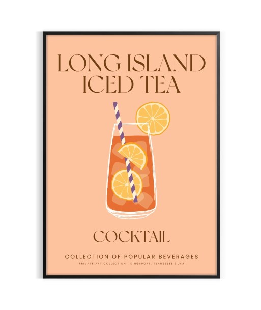 Cocktail Thé Glacé Long Island Poster chez Cornerstreet bien 