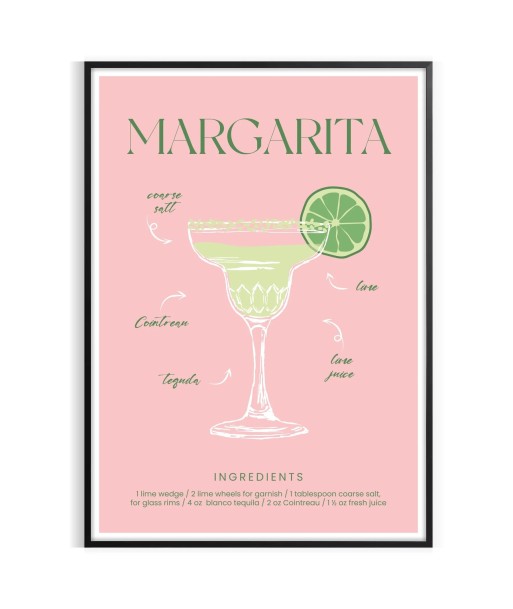 Affiche Cocktail Margarita à prix réduit toute l'année