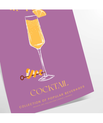 Cocktail Mimosa Poster brillant des détails fins