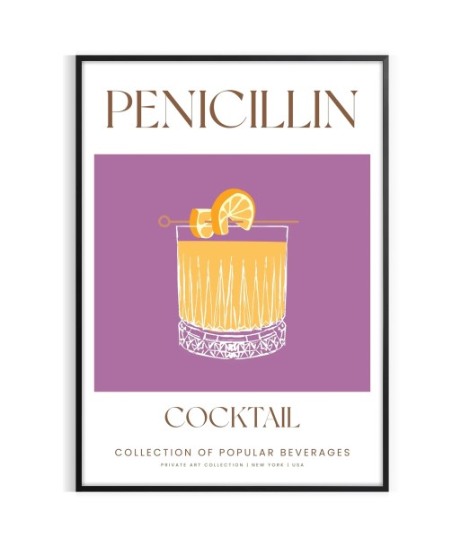 Affiche Cocktail Pénicilline Paris Déstockage Promo