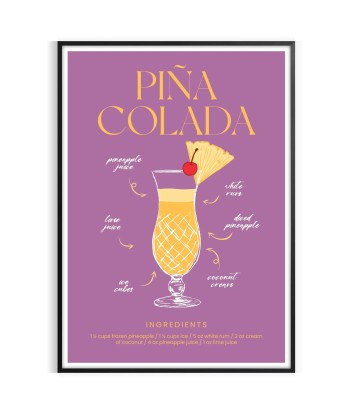 Affiche Cocktail Pina Colada s'inspire de l'anatomie humaine