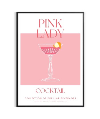 Affiche Cocktail Pink Lady plus qu'un jeu 