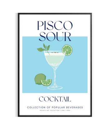 Affiche Cocktail Pisco Sour en ligne des produits 