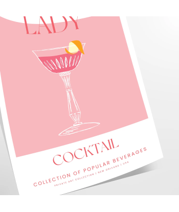 Affiche Cocktail Pink Lady plus qu'un jeu 