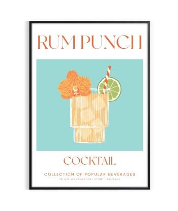 Affiche Cocktail Punch Rhum est présent 