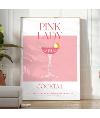 Affiche Cocktail Pink Lady plus qu'un jeu 