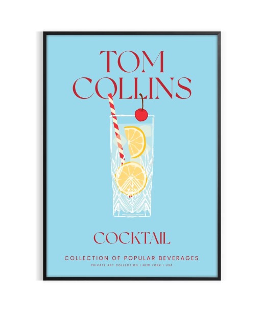 Affiche Cocktails Tom Collins livraison gratuite