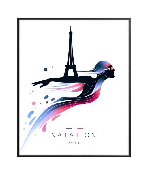 Affiche Natation Paris Affiche 2 français