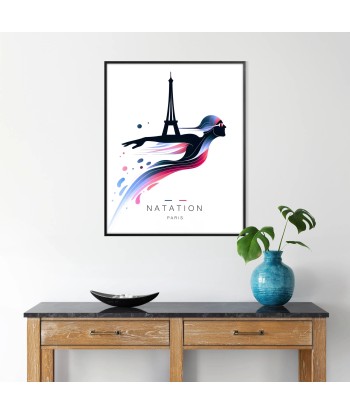 Affiche Natation Paris Affiche 2 français