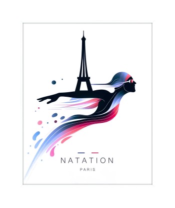 Affiche Natation Paris Affiche 2 français