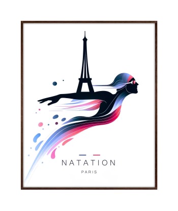 Affiche Natation Paris Affiche 2 français