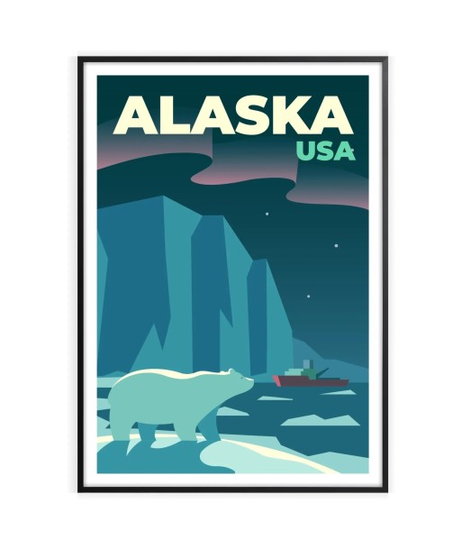 Affiche Voyage Affiche Alaska États-Unis 50% de réduction en Octobre 2024