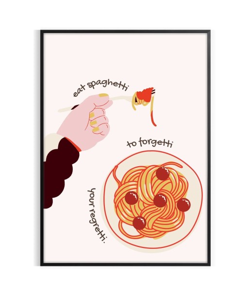 Eat Spaghetti To Forgetti Kitchen Print 2024