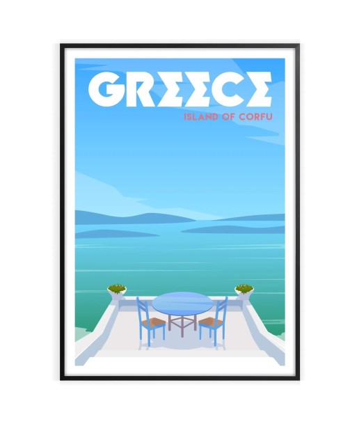 Corfou Affiche Grèce Affiche Poster Véritable concentré