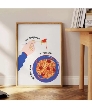 Eat Spaghetti To Forgetti Kitchen Poster en stock