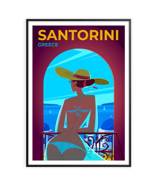 Santorin Affiche Grèce Affiche Voyage Par le système avancé 