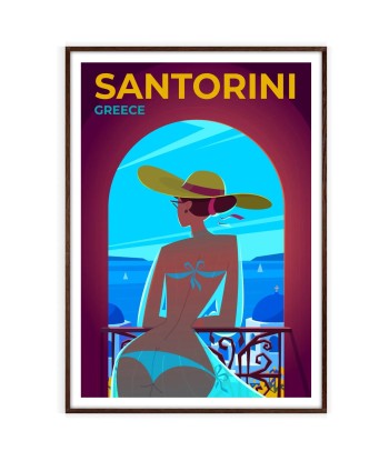 Santorin Affiche Grèce Affiche Voyage Par le système avancé 