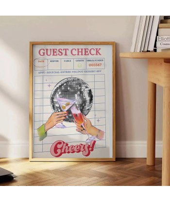 Affiche Graphique Guest Check Cheers prix pour 