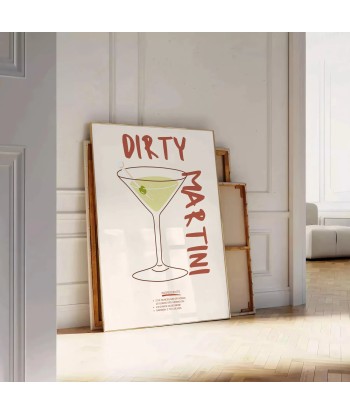 Affiche Cocktail Dirty Mafficheini rembourrage situé sous