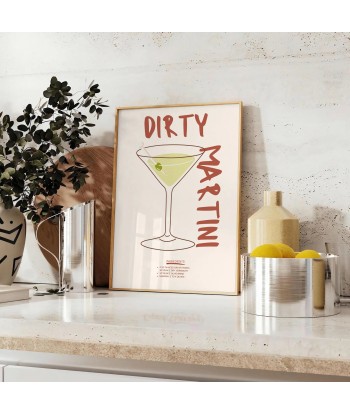 Affiche Cocktail Dirty Mafficheini rembourrage situé sous