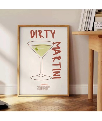 Affiche Cocktail Dirty Mafficheini rembourrage situé sous