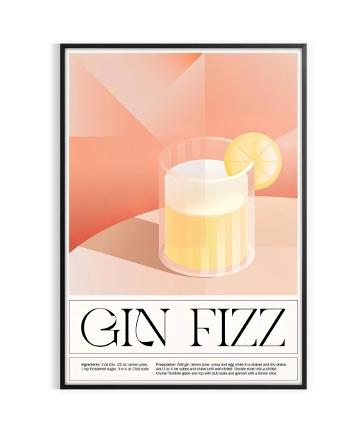 Cocktail Affiche Gin Fizz 1 outlet