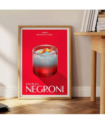 Affiche Cocktail Negroni les muscles