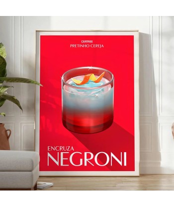 Affiche Cocktail Negroni les muscles