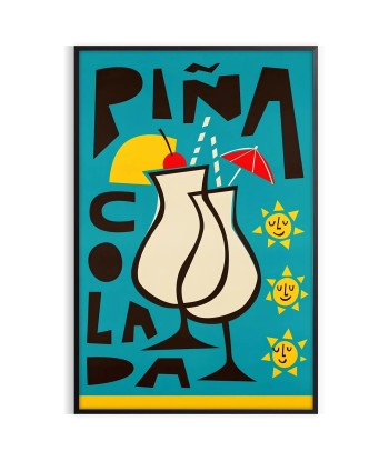 Affiche Cocktail Pina Coloada Paris Déstockage Promo