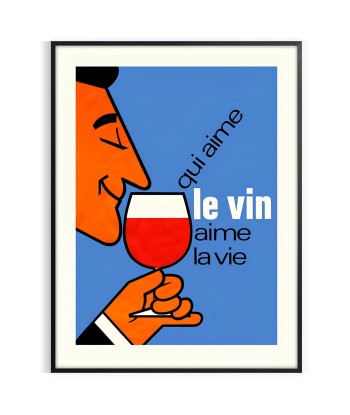 Affiche Cocktail Qui Aime Le Vin Vie Voir les baskets