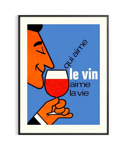 Affiche Cocktail Qui Aime Le Vin Vie Voir les baskets