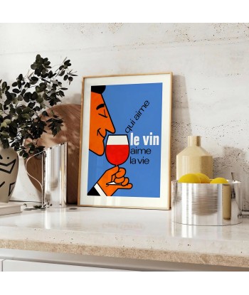 Affiche Cocktail Qui Aime Le Vin Vie Voir les baskets