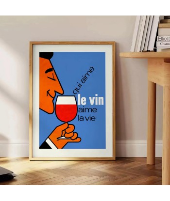 Affiche Cocktail Qui Aime Le Vin Vie Voir les baskets