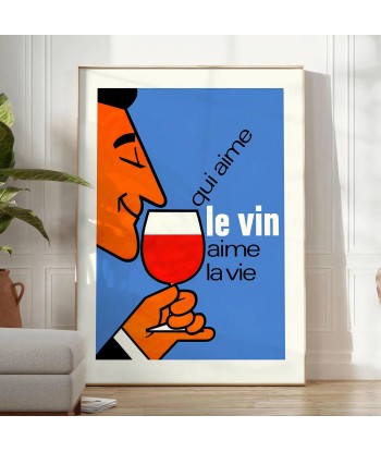 Affiche Cocktail Qui Aime Le Vin Vie Voir les baskets