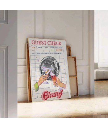 Guest Check Cheers Graphic Art Print paiement sécurisé