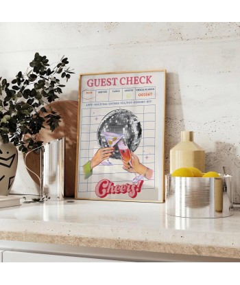 Guest Check Cheers Graphic Art Print paiement sécurisé