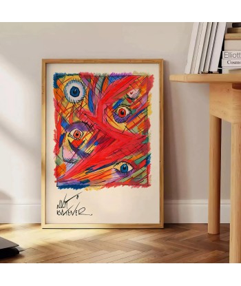 Abstract Colored Maximalist Wall Print pas chere