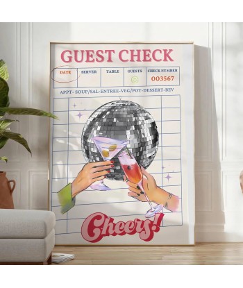 Guest Check Cheers Graphic Art Print paiement sécurisé